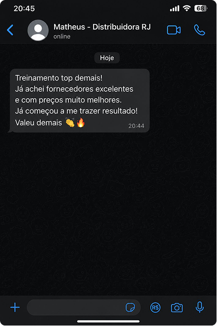 Testimonial from Matheus, Distribuidora RJ